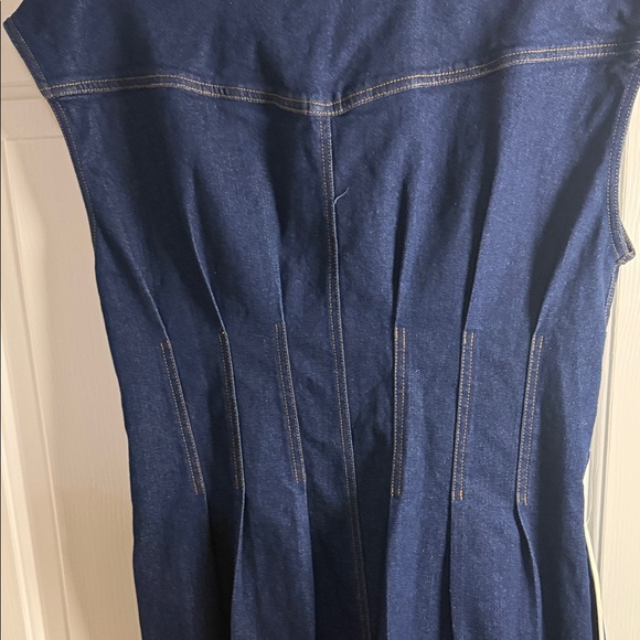 Anthropologie Navy Denim Midi Dress - Picture 9 of 10
